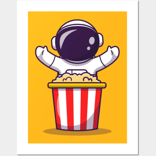 Cute Astronaut With Popcorn Posters and Art